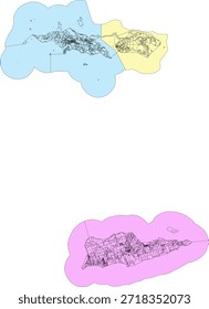Territorio de las Islas Vírgenes de los EE. UU. Bloque de censo de Vector 2020 Tabulación de Vector (censo) Bloque con 3 islas