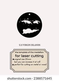 U.S Virgin islands in your heart, Indiana on your pendant. laser-cut metal template captures the essence of Virgin islands beauty.