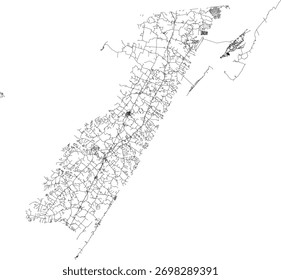 VECTOR de Carreteras del Condado de Accomack del Estado de Virginia 2024 para todas las carreteras