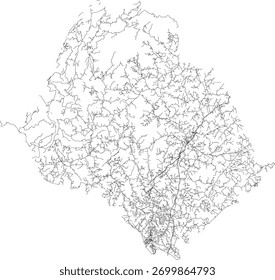 US Virginia State Amherst County Roads vector 2024 for all roads