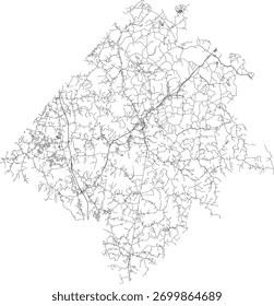 US Virginia State Caroline County Roads vector 2024 for all roads