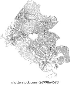 Estado da Virgínia EUA Fairfax County Roads vetor 2024 para todas as estradas