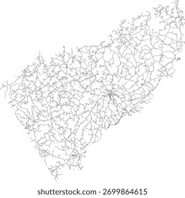 US Virginia State Floyd County Roads vector 2024 for all roads
