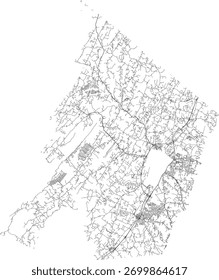 EUA Estado da Virgínia Frederick County Roads vetor 2024 para todas as estradas