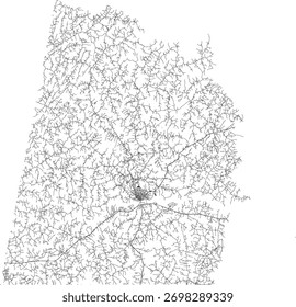US Virginia State Halifax County Roads Vektor 2024 für alle Straßen