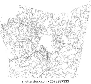 US Virginia State Henry County Roads vector 2024 for all roads