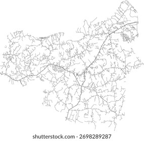 US Virginia State King George County Roads vector 2024 for all roads