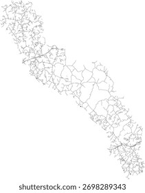 EE.UU. Virginia State King and Queen County Roads Vector 2024 para todas las carreteras