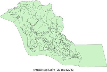 US Virginia State Lancaster County Vektor Census Block 2020 Vektor Tabulation (Census) Block