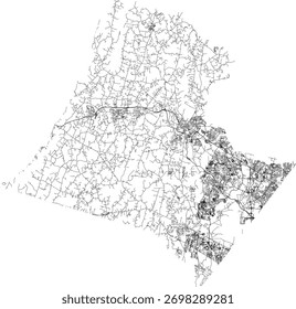 US Virginia State Loudoun County Roads vector 2024 for all roads