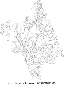 Estado da Virgínia EUA Nelson County Roads vetor 2024 para todas as estradas