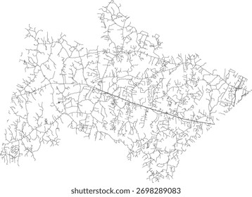 US Virginia State Powhatan County Roads vector 2024 for all roads