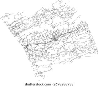Vetor US Virginia State Smyth County Roads 2024 para todas as estradas