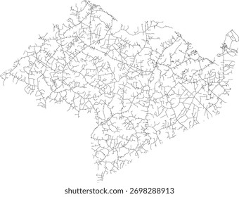 US Virginia State Surry County Roads vector 2024 for all roads