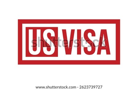 US VISA red rubber stamp vector design.