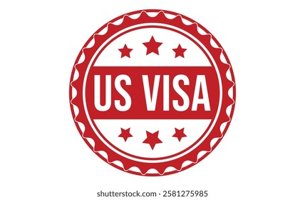 US VISA rubber stamp vector illustration on white background