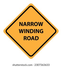 US warning traffic sign Narrow winding road sign illustration on white background..eps