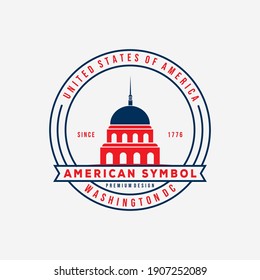 US washington capitol badge logo vector illustration design. american symbol 