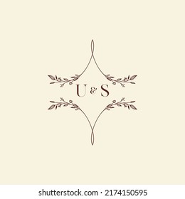 Cartas iniciales del logo de la boda estadounidense en un diseño profesional de alta calidad que se imprimirán en cualquier medio impreso
