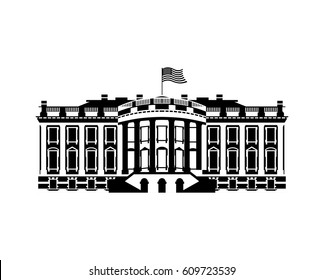 US White House sign icon. America government building. mansion President. USA political landmark