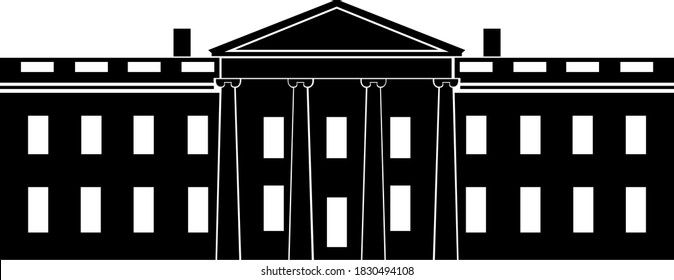 US White House Silhouette Vector