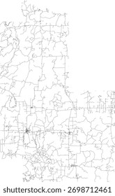 US Wisconsin State Forest County Roads vector 2024 for all roads