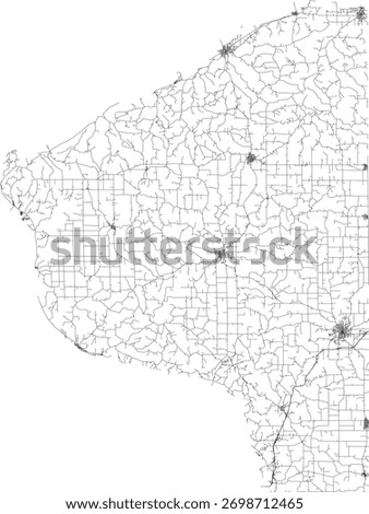 US Wisconsin State Grant County Roads vector 2024 for all roads