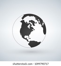 US world globe icon, vector illustration isolated on white background