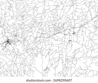 US Wyoming State Uinta County Roads vector 2024 for all roads
