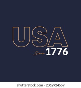 USA 1776 Typography T Shirt Design