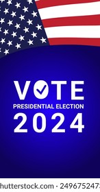 ANUNCIO del evento de las elecciones presidenciales de Estados Unidos de 2024, fondo, póster y diseño de historias en redes sociales. Día de votación 5 de noviembre de 2024