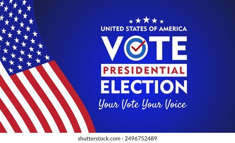 USA 2024 Presidential Elections Event Banner, background, card, poster design. Vote day 5 Nov 2024