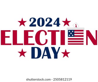 USA 2024 Presidential Elections Event Banner, background, card, poster design. Presidential Elections 2024 Banner with American colors design and typography. Vote day, November 5. US Election.