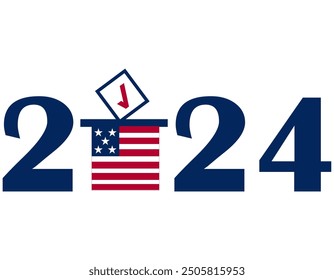 USA 2024 Presidential Elections Event. Presidential Elections 2024 banner with American colors design vector. Template banner, background, card, poster design vector. Vote day, November 5. US Election