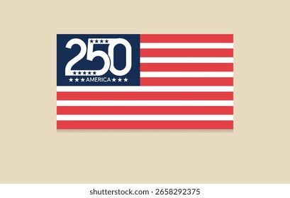 Cópia arquivada em 17 de julho de 2012 "USA 250th Anniversary Flag Design" . Design minimalista em estilo de bandeira comemorando o 250º aniversário dos Estados Unidos com números arrojados e cores patrióticas.