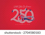 USA 250th Celebration Premium Pattern Banner. Red Star Pattern Patriotic Festival Background