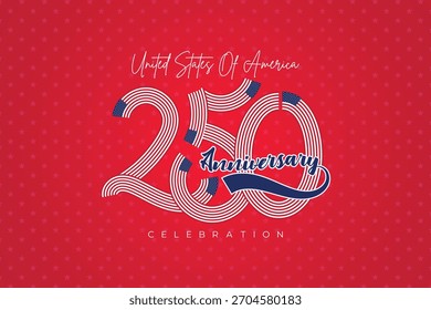 Banner padrão da 250th Celebration Premium dos EUA. Fundo do Festival Patriótico do Padrão Estrela Vermelha