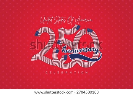 USA 250th Celebration Premium Pattern Banner. Red Star Pattern Patriotic Festival Background