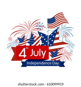 USA 4 july independence day design on white background