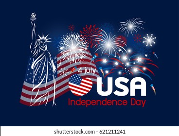 USA 4 july independence day design vector illustration