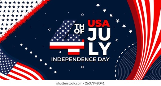 USA 4th of July Happy Independence Day. Vector Illustration Banner Background design