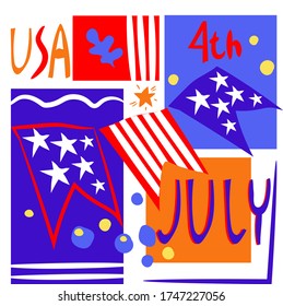 Vector de ilustración de USA 4 de julio