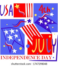 USA 4th of july illustration vector