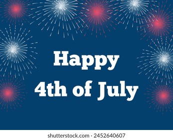 USA 4th of July independence day. Banner with fireworks. vector illustration