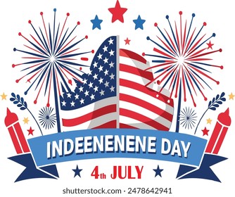 USA 4th of July, Independence Day USA, Vector illustration. 4th of July, Independence day - greeting design 