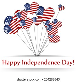 USA 4th July independence day or veterans day background with red white and blue party balloons