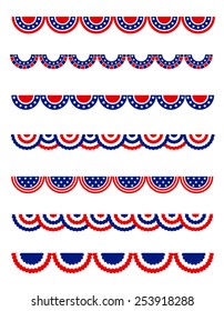 USA 4th of July Patriotic , National day border / frames / bunting collection for USA 