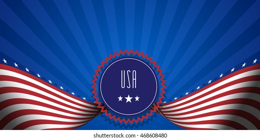 USA. Abstract Abstract background in colors of american flag. Stock vector.