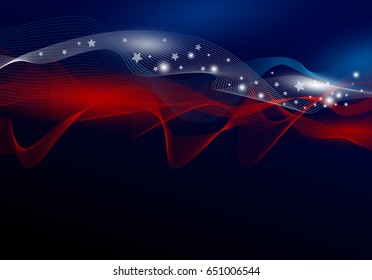 USA abstract background design of american flag for 4 july independence day or other celebration vector illustration
