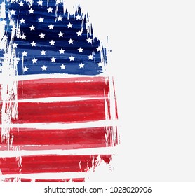 USA abstract flag brushed background. Vector abstract grunge brushed flag. Template for holiday banner, greeting card, invitation, poster, flyer, etc.